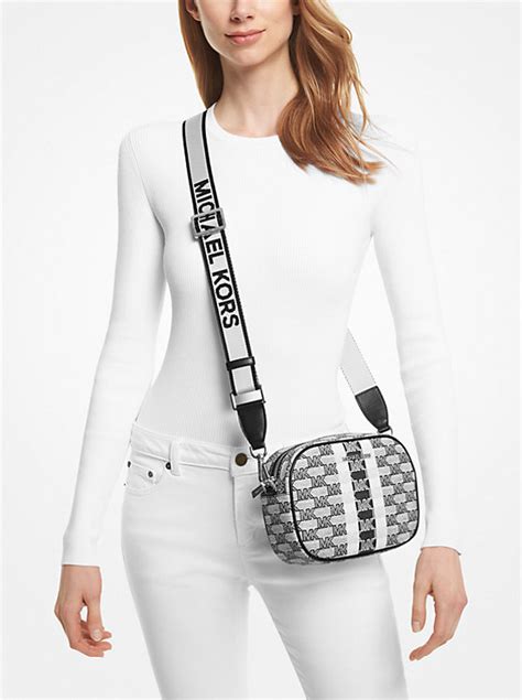 michael kors jet set travel small logo stripe crossbody bag|michael kors extra small crossbody.